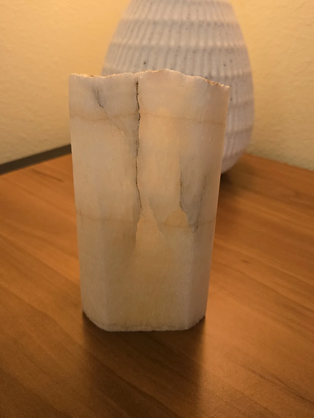 Natural White Like Alabaster Decorative Candle Holder Decor - Picture 8 of 10